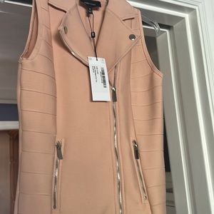 Karen Mullen blush biker vest -med-NWT